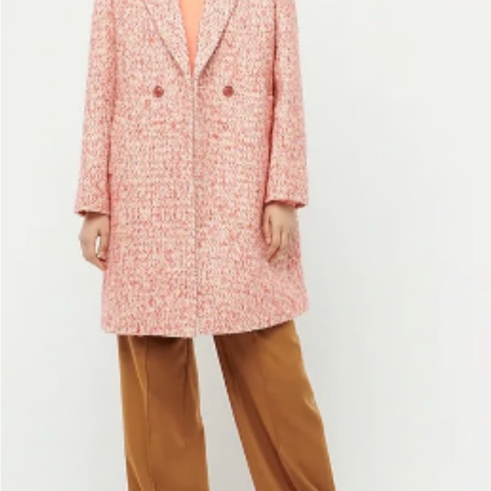 JCrew Daphne Nalya Tweed Coat size 4 in Coral Mix